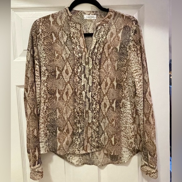 Calvin Klein Snake Print Blouse - Picture 1 of 4